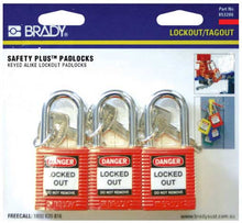 Load image into Gallery viewer, Safety Plus Padlock Keyed Alike - 3 Pack